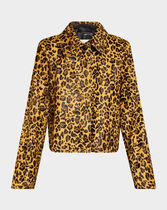 Tanya Taylor Naomi Leopard-Print Calf Hair Jacket