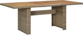 vidaXL Vidaxl - Mesa De Comedor De Jard&iacute;n Rat&aacute;n Sint&eacute;tico Marr&oacute;n 200x100x74 Cm