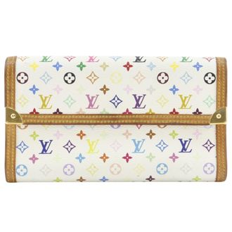 Louis Vuitton Monogram Multicolore Blanc Multi-Color White Monogram Multicolore Long Wallet (Tri-Fold) (Pre-Owned)