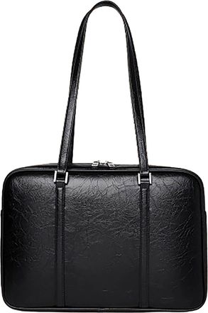 Generic Womens Messenger Bag, Wear-Resistant Computer Bag, Large-Capacity Shoulder Bag, Suitable for Notebooks, Mobile Phones and Small Items (Black, Medium)