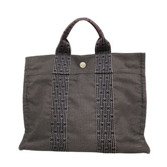 Herm&egrave;s Gray Nylon Tote Bag (Pre-Owned)