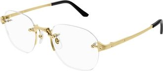 Cartier Authentieke Bril met Topkwaliteit - unisex - Brillen - Geel - 53 MM - Accessoires