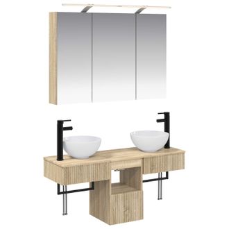 vidaXL Juego De Muebles De Ba&ntilde;o 4 Pcs Roble Sonoma 100 X 14,5 X 70 Cm Vidaxl