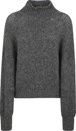 Roberto Collina Pullover met col - Dames - Coltruien - Grijs - S - Wol - Truien & Vesten