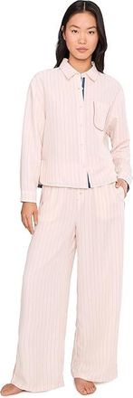 Honeydew Intimates Brunch Date Long PJ Set Womens Pajama Sets Flora Stripe : XL, Polyester
