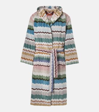 Missoni Eva Zigzag hooded cotton terry bathrobe
