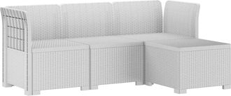 vidaXL Sof&aacute; De Jard&iacute;n Para 4 Personas Con Dise&ntilde;o De Rattan Pp Blanco Vidaxl