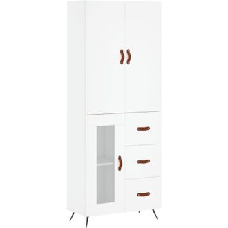 vidaXL Vidaxl - Aparador Alto Madera Contrachapada Blanco 69,5x34x180 Cm