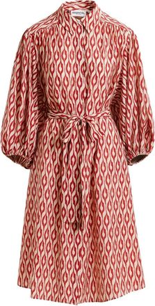 Essentiel Abito Ihilton con stampa astratta e cintura - Arancione