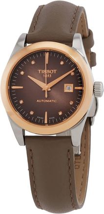 Tissot T-My Lady Automatic Diamond Brown Dial Ladies Watch T930.007.46.296.00