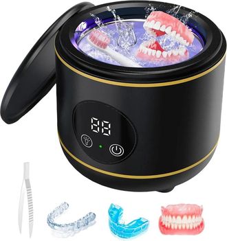 No Brand Limpiador Ultras&oacute;nico Con L&aacute;mpara Uv, C&aacute;mara Dental Port&aacute;til, Apto Para Pr&oacute;tesis Dentales, Retenedores Y Joyas (solo La M&aacute;quina + Pinzas)