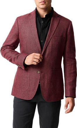 Rodd & Gunn The Cascades Slub Linen & Wool Sport Coat in Oxblood at Nordstrom, Size Xxx-Large