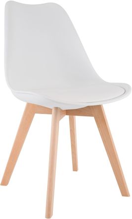 Clp Silla con asiento en pl&aacute;stico blanco