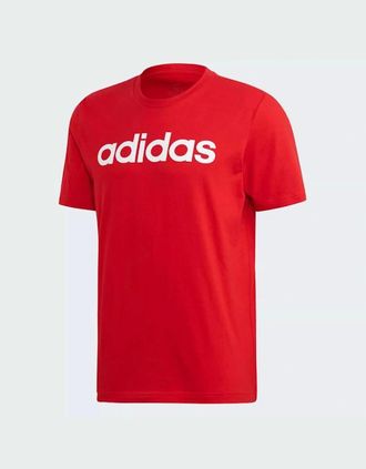 adidas Mens Adidas Originals Red Linear Logo T-Shirt - Size: 40