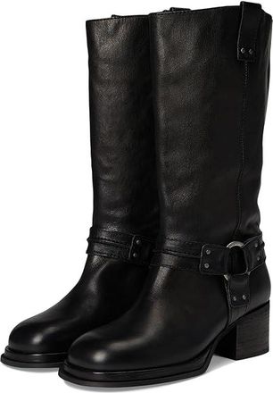 Free People Anok Harness Moto Boots Womens Boots Black Distressed Le : EU 39.5 (US Womens 9.5) M, Leather
