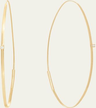 Lana Jewelry Large 14K Oval Magic Hoop Earrings with Diamonds