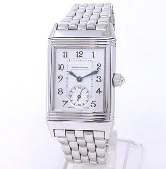 Jaeger-LeCoultre Pre-owned Jaeger LeCoultre Reverso Duetto Hand Wind Silver Dial Ladies Watch Q2568120
