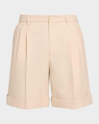 Valentino Garavani Men & apos;s Gabardine Pleated Bermuda Shorts