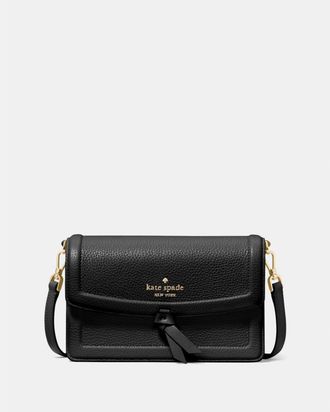 Kate Spade New York Womens Knott Mini Crossbody Bag - Black Leather - One Size