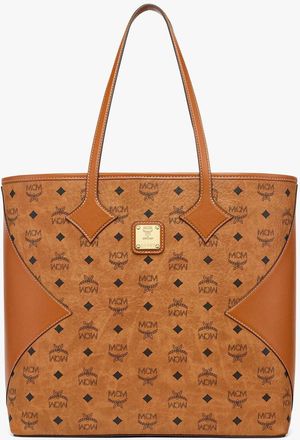 MCM Large Dia Shopper in Visetos Leather Mix