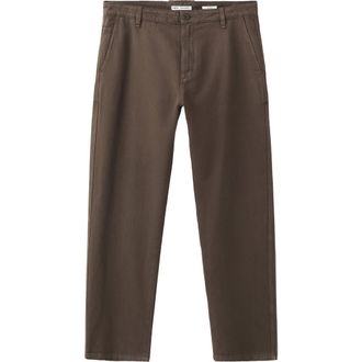 Mango Relaxed Fit Cotton & Linen Jeans in Brown at Nordstrom, Size 32
