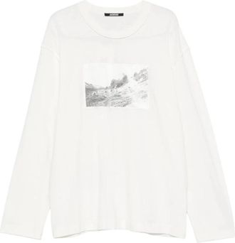 Jacquemus Patch Detail Ronde Hals Lange Mouw T-Shirt - Heren - Longsleeves - Wit - S - Tops