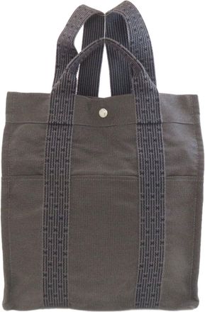 Herm&egrave;s Gray Canvas Backpack (Pre-Owned)