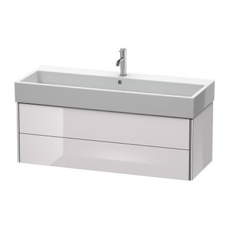 Duravit Duravit Xsquare Mueble De Pared 118.4x 46.0 Cm, 2 Cajones, Para Lavabo Vero Air 235012, Color (frente/cuerpo): Laca Blanca Lila Alto Brillo - Xs419702