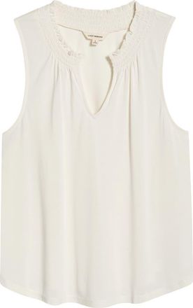 Lucky Brand Sandwash Smock Detail Knit Top in Etherial White at Nordstrom, Size X-Small