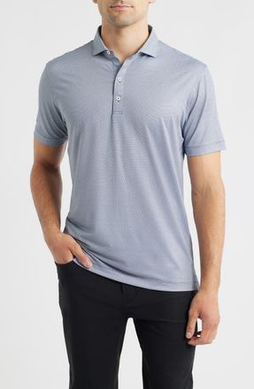 Johnnie-O Rud Geo Print Performance Jersey Polo in Heather Black at Nordstrom, Size Xx-Large