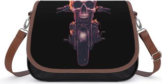 Generic Skeleton Bike Womens Crossbody Bag Fashion Shoulder Handbags Message Tote Bag with Adjustable Strap