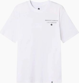 Pretty Green Mens Pretty Green Refractive White T-Shirt - Size: 36