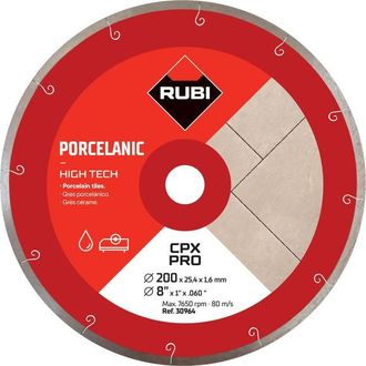 Rubi Disco De Diamante Para Gres Porcel&aacute;nico J-slot 200 X 25,4 X 1,6mm - Cpx-200 Pro