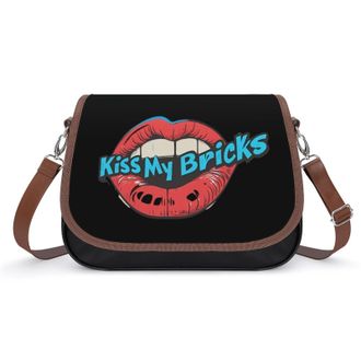 Generic Kiss My Bricks Crossbody Bags for Women Fashion Leather Shoulder Handbags With Adjustable Strap