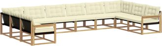 vidaXL Conjunto De Sof&aacute;s De Exterior 10 Uds. Blanco Y Crema Vidaxl