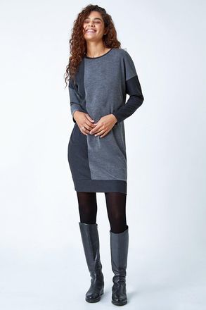 Roman Colour Block Stretch Jumper Dress