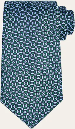 Charvet Mens Petite Geometric Silk Tie