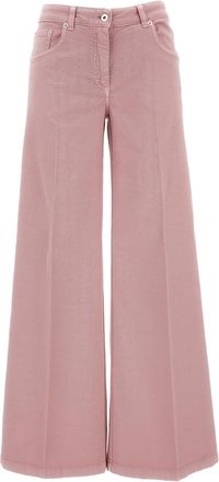 True Royal High-Waist Cropped Wide-Leg Pants