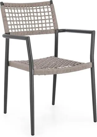 BIZZOTTO Hochwertiger, stapelbarer Outdoor Stuhl Caletta mit Armlehnen - Anthrazit/Taupe