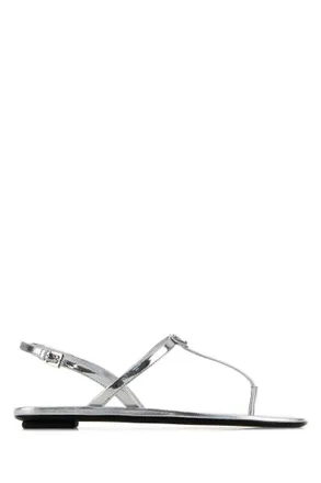 Prada Silver Solid Sandals