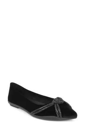 Aerosoles Damir Suede Crystal Embellished Flat in Black Velvet at Nordstrom Rack, Size 10