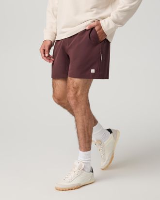 Vuori Clothing Banks Session Shorts Unlined 5 | Boysenberry Linen Texture | Medium