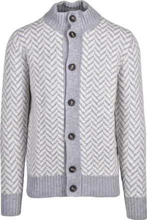 KANGRA Cardigan met knopen - Heren - Vesten - Grijs - L - Wol - Truien & Vesten
