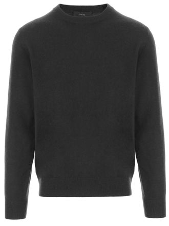 Vince Black Crew Neck Ribbed Cashmere Sweater