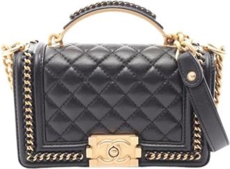 Chanel Pre-owned Shoulder Bag - Dames - Vintage Handtas - Zwart - ONE Size - Leer - Vintage