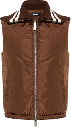 Dsquared2 Insulated Vest - Heren - Bodywarmers - Bruin - M - Satijn - Jassen