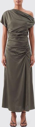 SIMKHAI Abito midi asimmetrico Joanna in raso con design monospalla drappeggiato