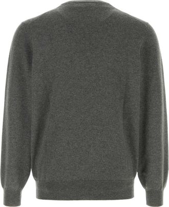 Brunello Cucinelli Mens Grey Cashmere Sweater Bosco+grigio Exterior: Maglieria