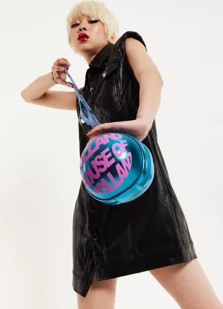 House Of Holland Blue Metallic Sphere Crossbody Bag