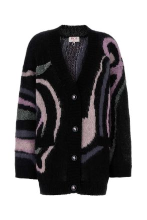 Emilio Pucci Emilio Pucci Embroidered Mohair Blend Oversize Cardigan